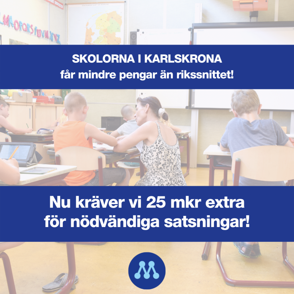 SKOLORNA I KARLSKRONA BEHÖVER 25 MILJONER KRONOR EXTRA!
