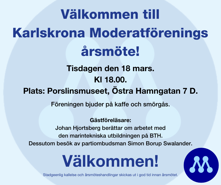 Årsmöte med Karlskrona Moderatförening